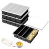 4Pcs Freeze Preservation Mold Large Silicone Ice Cube Tray Mold with Lid Food Storage Container Food Freezing Molds Kitchen Tool