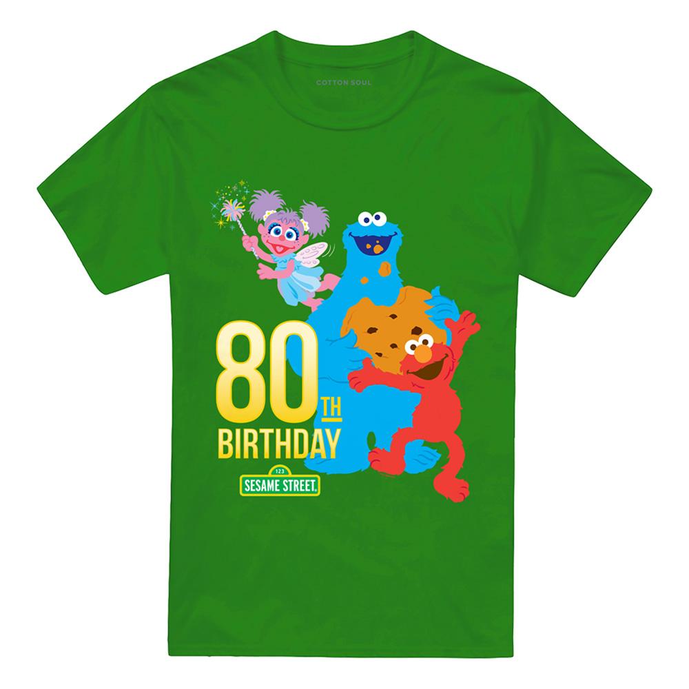 Sesame Street Unisex Adult Birthday 80th T-Shirt