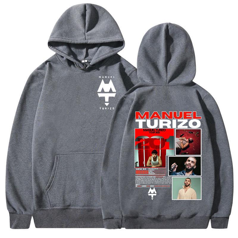 Rapper Manuel Turizo 201 Tour 2025 Graphic Hoodies Men Women Clothing Fashion Hooded Sweatshirt Casual Retro Oversized Pullovers