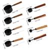Set da 8 Pezzi di Cucchiaio e Tazza Misurino in Acciaio Inossidabile con Manico in Legno per Cucinare e Cuocere Misurazione Precisa di Ingredienti Liquidi e Secchi