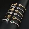 Waterproof Cubic Zirconia Cuff Bracelet Handmade Adjustable Open Bangle  Female Lady Girl