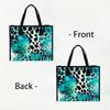 Trendy Turquoise Leopard Print Tote Bag Stylish Daily Use Casual Handbag