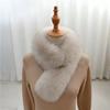 Double-sided Wool Scarf Thickened Imitation Fur Warm Scarf Fox Fur Collar Solid Color Versatile Winter Autumn and Winter