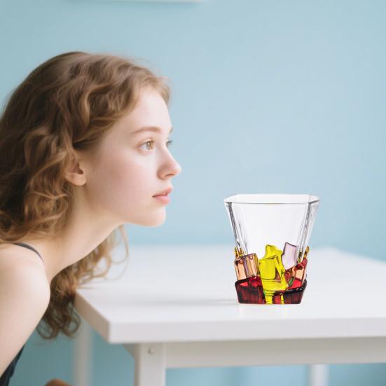 Colorful Hand-Painted Whisky Glasses Gothic Rock Style Wine Glass Dazzling Colored Soda Lime Glassware