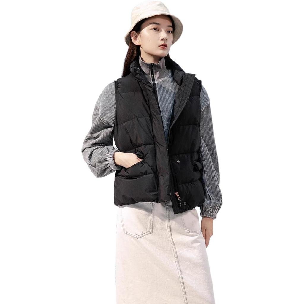 ANTA Variety Training Collection Down Vests Women's Black Stand Collar Moderate Urban Techwear 162147926-1