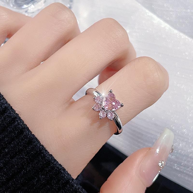 Star Moonstone Irregular Opening Ring Cold Wind Advanced Sense Personality Niche Design Sense Ring Female