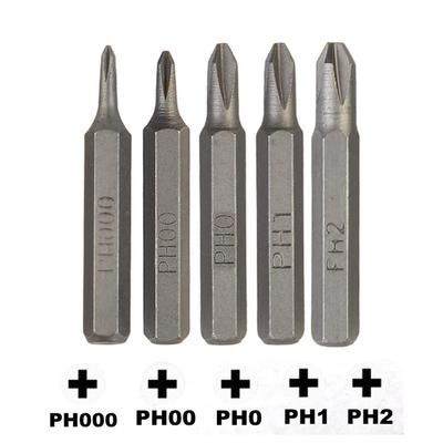 H4×28mm Çapraz Tornavida Uçları PH0000 PH000 PH00 PH0 PH1 PH2 4mm Altıgen Şaft