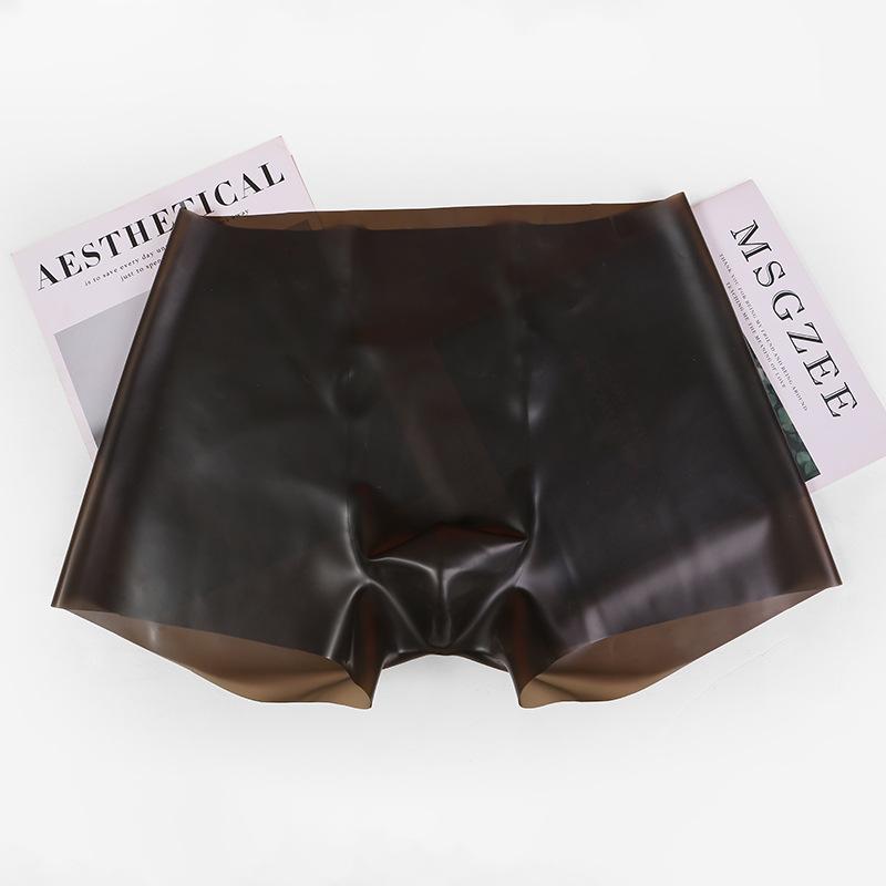Fetish Latex Tight Panties Men Rubber Elastic Pouch Translucent Boxers Shorts Dj Club Bar Show Costumes Private Party Lingerie