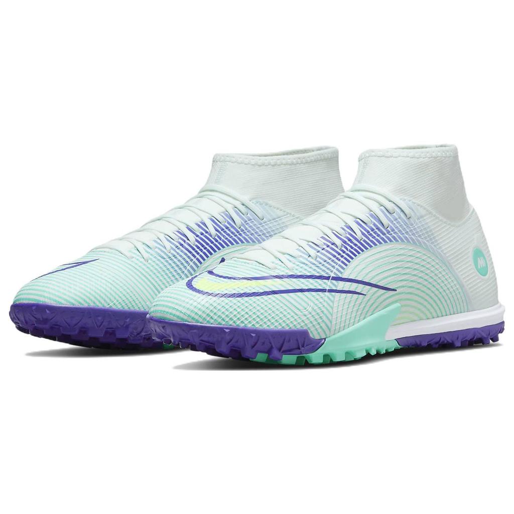 Nike Mercurial Superfly 8 Academy TF Soccer Shoes Unisex Soccer Shoes White Green Purple DN3789-375