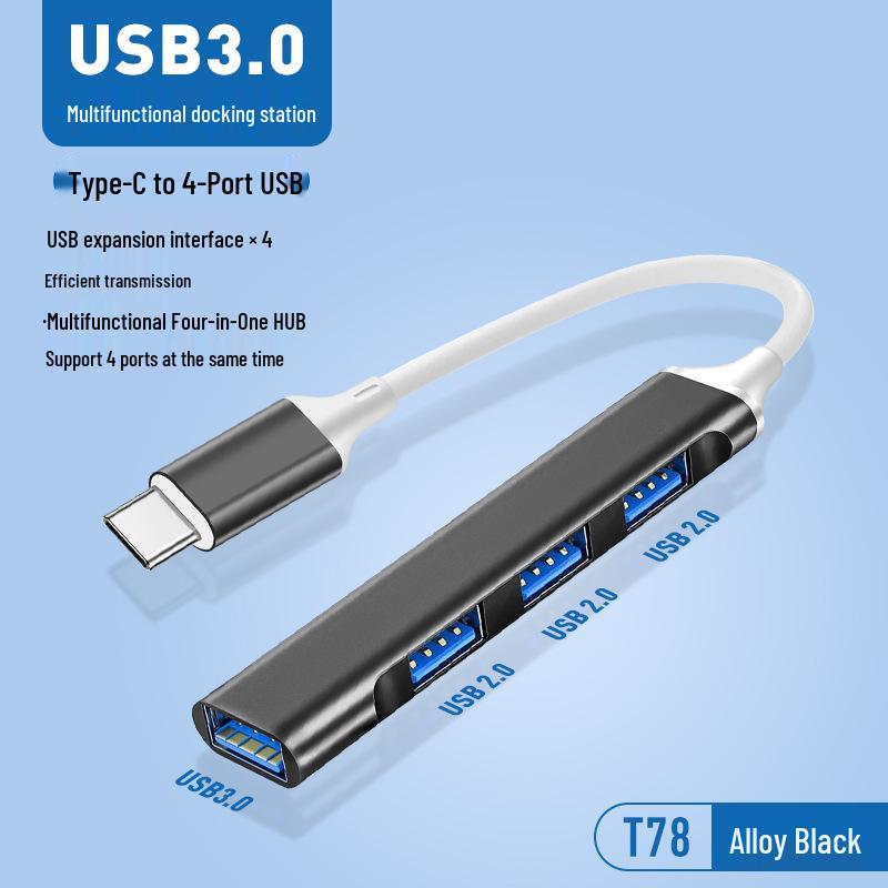 4-in-1 USB-C Multi-Function Docking Station Splitter Hub