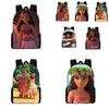 Moana Cartoon Print Large Capacity Student Backpack With Breathable And Shockproof Features
