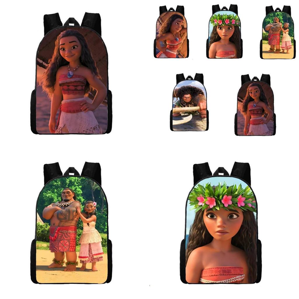 Moana Cartoon Print Large Capacity Student Backpack With Breathable And Shockproof Features