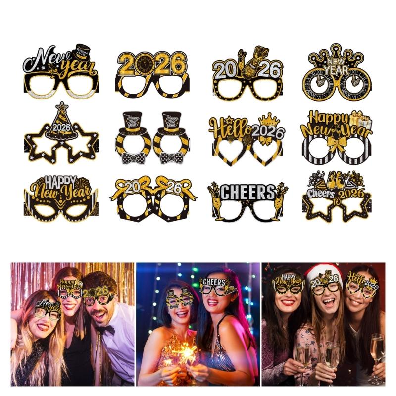Pack of 12 Assorted Style Party Glasses Costume Accessories Ideal for Role Play Photo Fun At Festive Gatherings