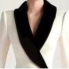 Women's Turn Down Collar Long Sleeve Slim Fit Blazer Casual Pearl Button Work Jacket