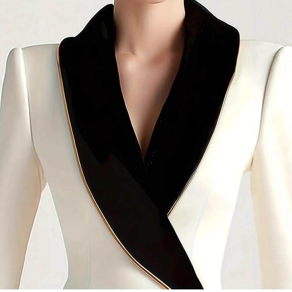 Women's Turn Down Collar Long Sleeve Slim Fit Blazer Casual Pearl Button Work Jacket