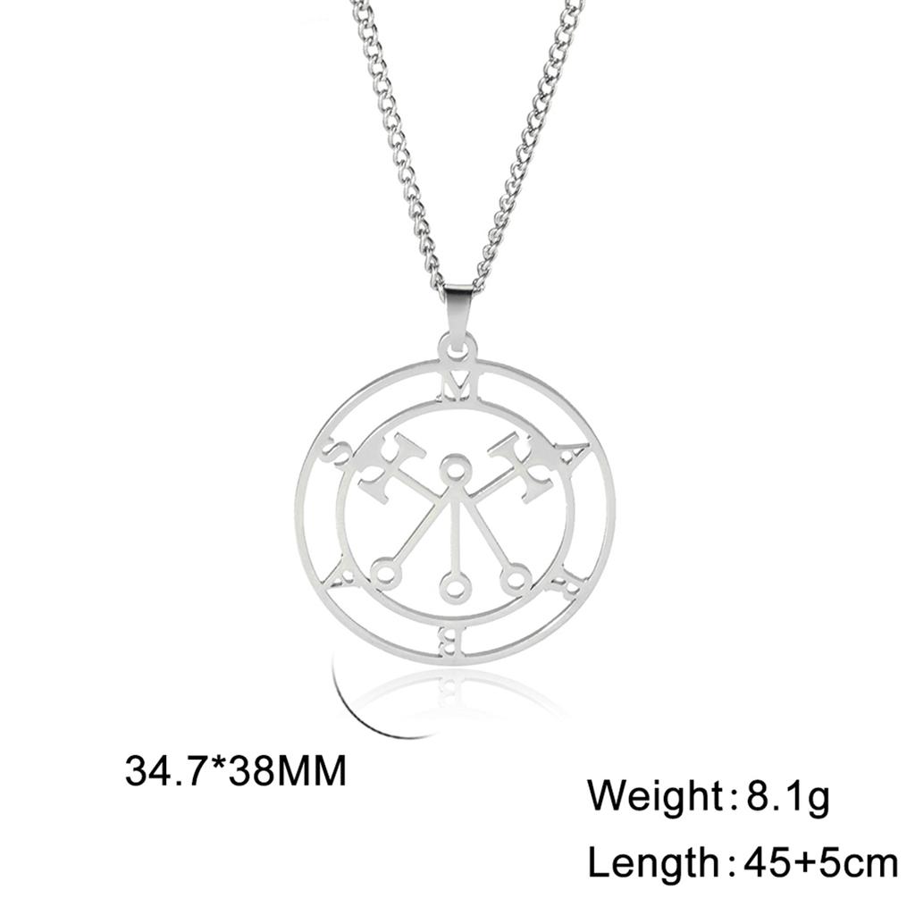  Mythical Goddess Sigil of Lilith Necklaces Stainless Steel Demon Seal Marbas Pendant Necklace Solomon Amulet Jewelry
