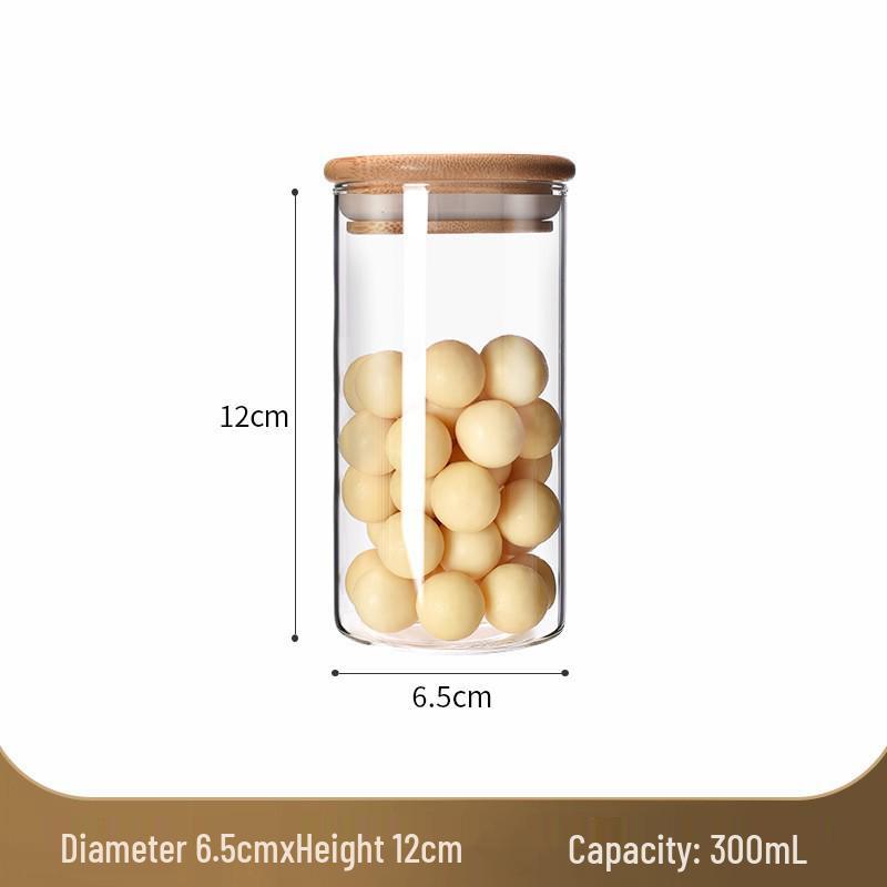 Food Grade Glass Storage Jars with Lids - Tea and Grain Container Set