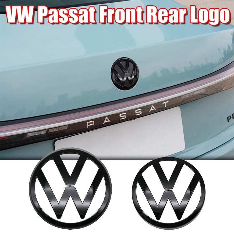 Rsq1 2pcs ABS Car Front Grill Emblem Rear Trunk Badge Logo for Volkswagen VW Passat 2019-2024 Scirocco Premium Pro Plus Extra Quality