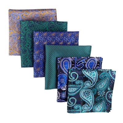 Floral Polyester Pocket Towel Elegant Men's Suit Square Towel