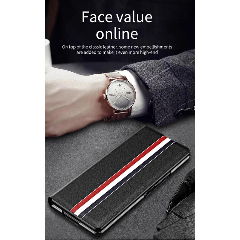 Pouzdro se slotem na karty Knižní Kožené Stojánek Ochranný Kryt pro Samsung Galaxy Z Fold 6 Business Módní Stojánek Skládací Držák