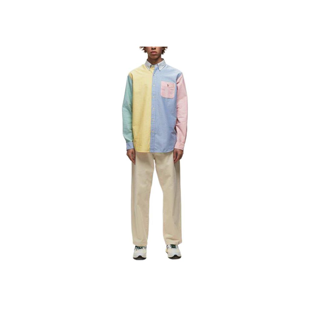 Polo Ralph Lauren Color Blocked Polo Collar Long Sleeve Shirt Men Shirts Multicolor 710928919-001