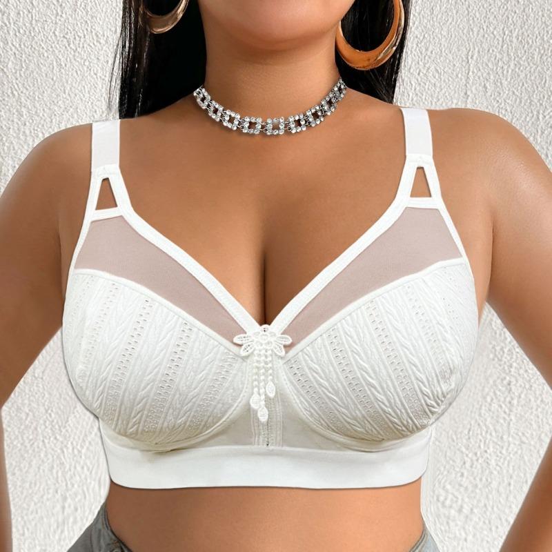 Plus Size Thin Magnetic-Free Wireless Bra Side Support Lift Bralette for Curvy Women