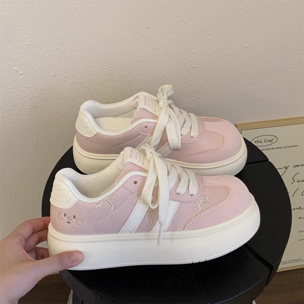 

Модная женская вулканизированная обувь, дизайн, круглый носок, шнуровка, спортивная повседневная женская обувь, удобная обувь на плоской подошве, zapatos de mujer 35 розовый