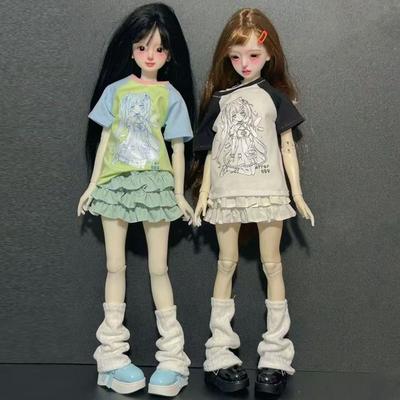 With Leg Socks Dolls College Clothes Suit Doll Cake Skirt for 30/45cm Dolls for 1/4 1/6 BJD Dolls