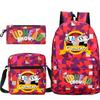 Cartoon Teacup Head Cuphead Student School Bag Backpack Three-piece Set Children's Shoulder Bag Pencil Bag