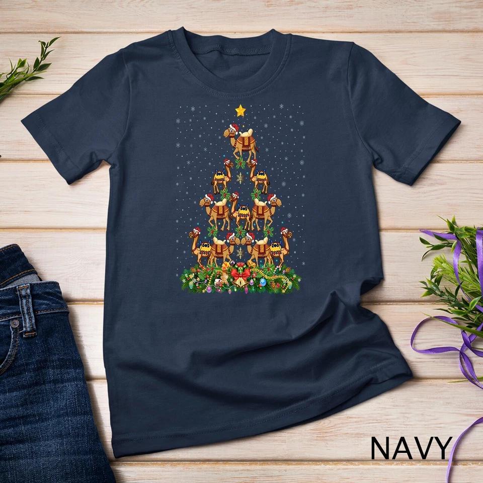 Camel Christmas Tree Gift Funny Christmas Camel Unisex T-shirt 8 4XL