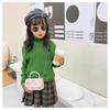 Mini Small Square Bag Flower Decoration Shoulder Bag Fashion Kid's Handbag  Girls