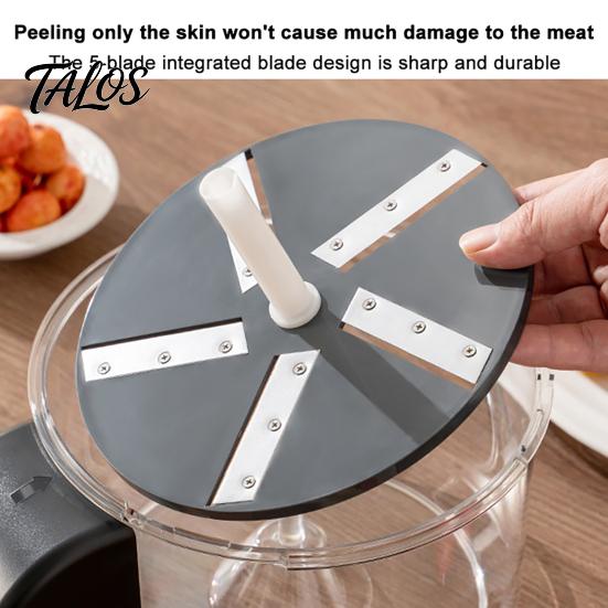 Manual Fruit Skin Remover Hand-cranked Peeler Machine, Stainless Steel Five-blade Design, Kitchen Gadget for Grapes Tool Cherry Tomatoes Portable