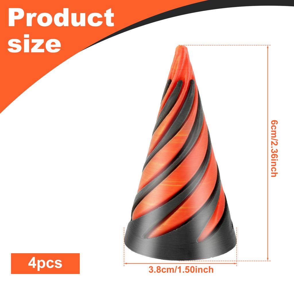 3D Printed Spiral Cone Toy Impossible Pyramid Passthrough Sculpture Pass Through Pyramid Toy Mini Vortex Thread Illusion