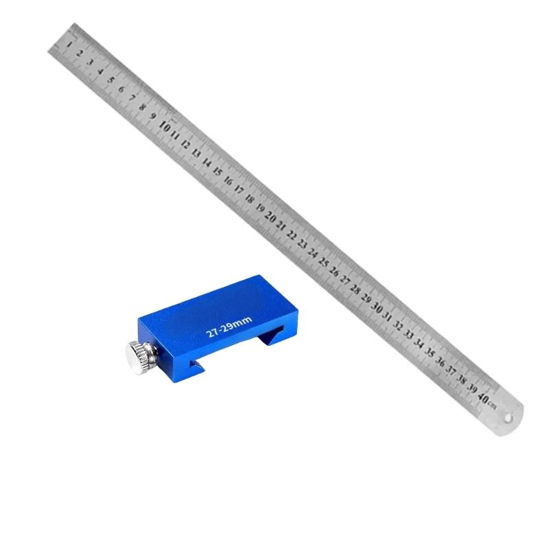 652F Adjustable Positioning Block Metal Rulers for Professional Carpenter & Hobbyist