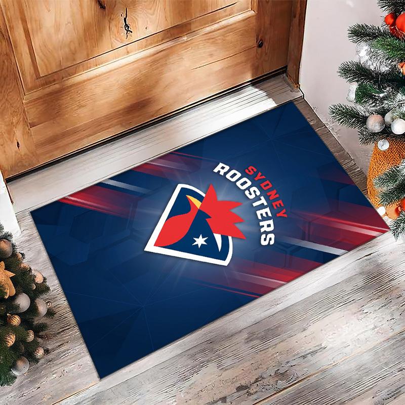 Sydney Roosters Kristall-Samt-Teppich Weich Anti?Rutschfeste Fußmatte Bequemer Wohnzimmer Schlafzimmer Dekor Teppich
