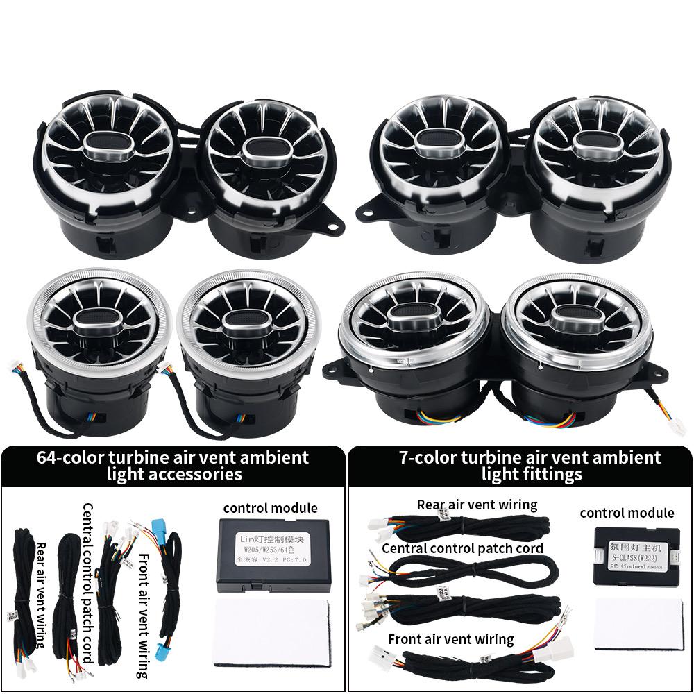 RGB Car Control S-CLASS(W222) 7 Colors 64 Colors For Mercedes Benz 2014-2017 2018-2020 LED Turbine Air Vents Atmosphere Lights