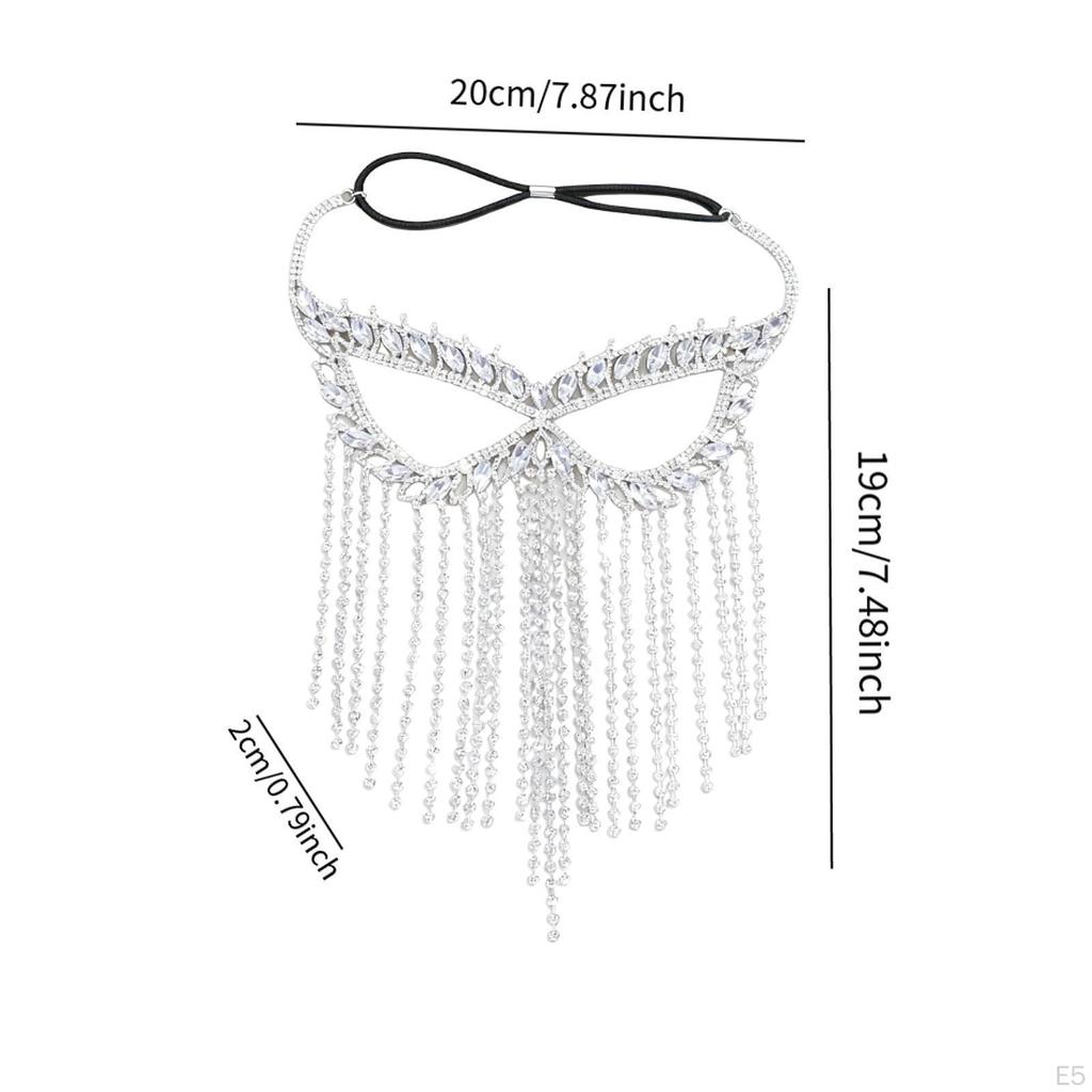 Rhinestone Tassel Mask Shiny for Women Cosplay Music Festival Mardi Gras