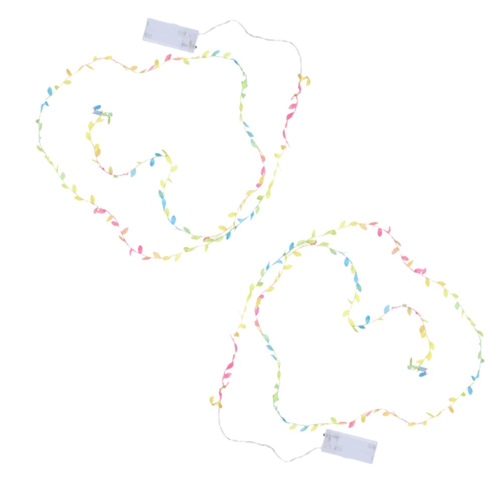 2pcs 2m Length Vine String Lights Fabric Leaves Design Color Leaves Light  Home Decoration