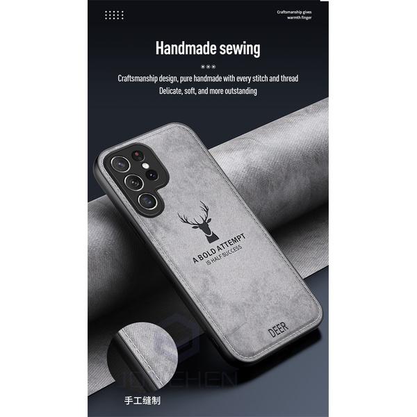Leather Deer Case For Samsung Galaxy S8 S9 S10 S20 Note 8 9 10 Plus 20 S21 S22 S23 S24 Ultra Shockproof Soft Cover