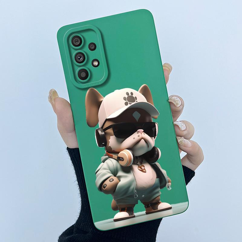 Shockproof Matte Case For Samsung Galaxy A32 A52 A52S A72 M52 5G Lovely Cartoon Liquid Silicone Camera Protective Bumper Cover