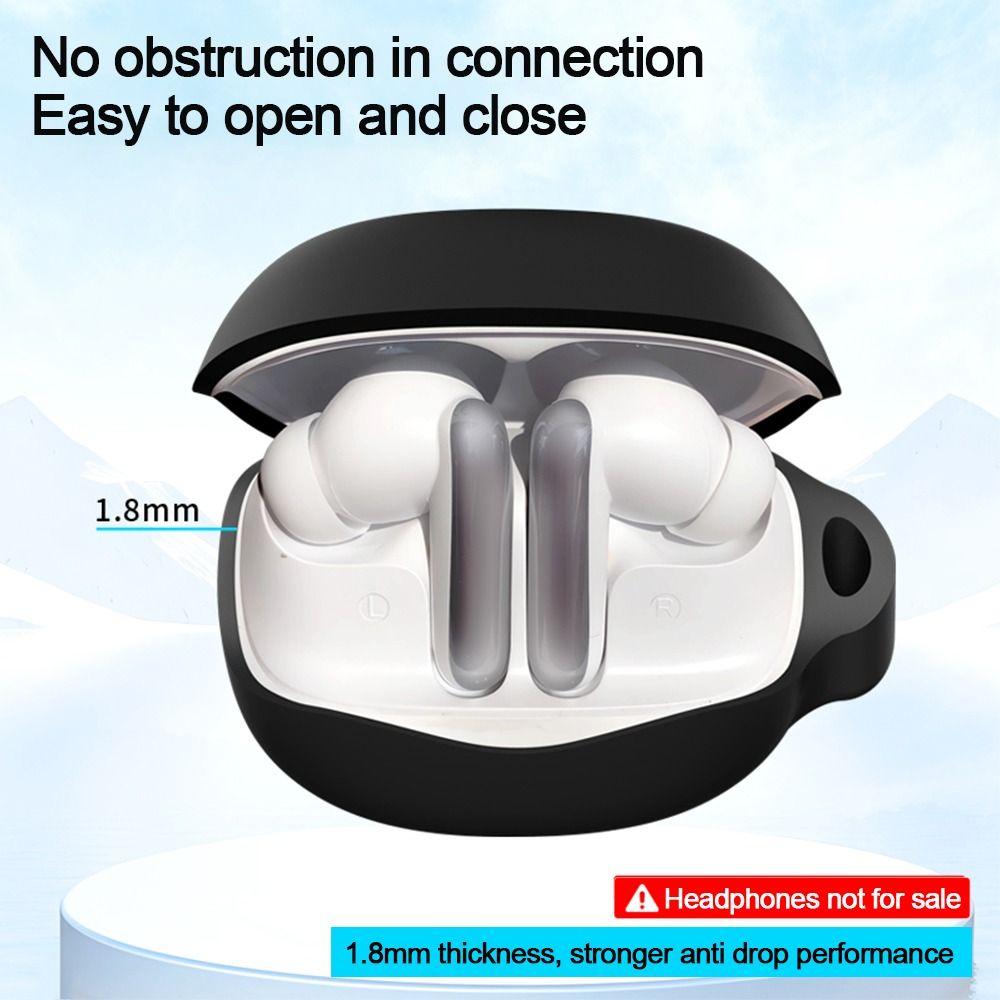 with Carabiner Earphone Cover Anti-fall Headphone Protective Case for QCY MeloBuds N50/ HT12