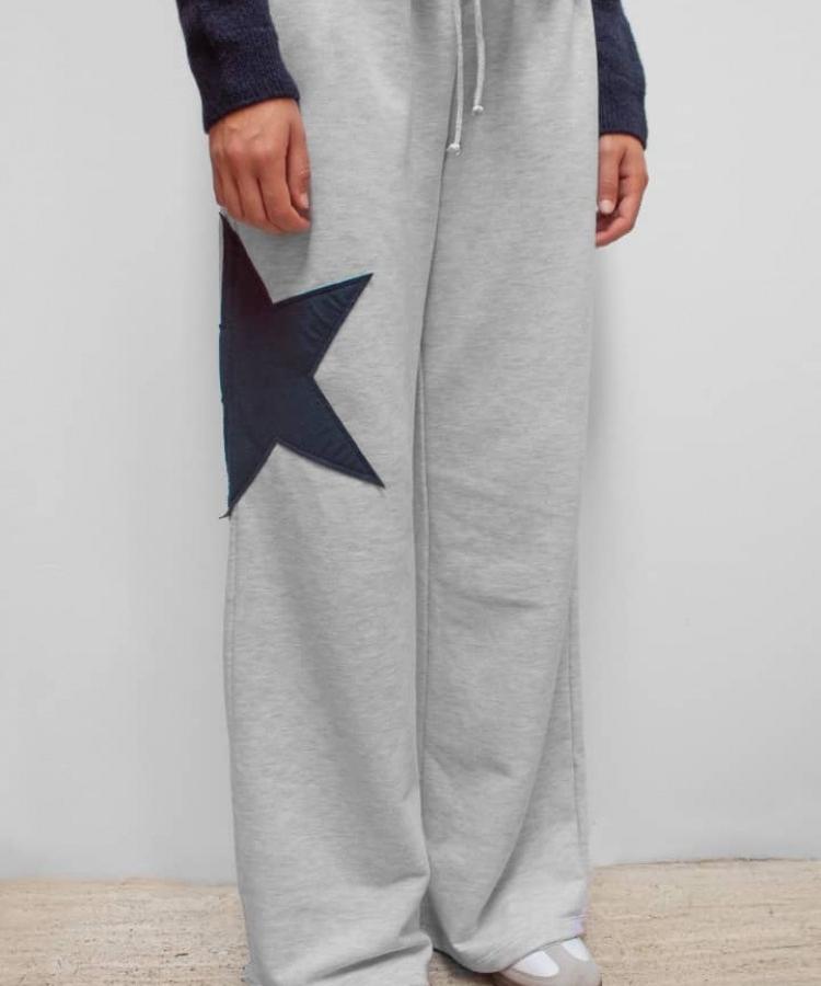 Seobdyudeu Side Ster Broek (Parel Grijs Melange)