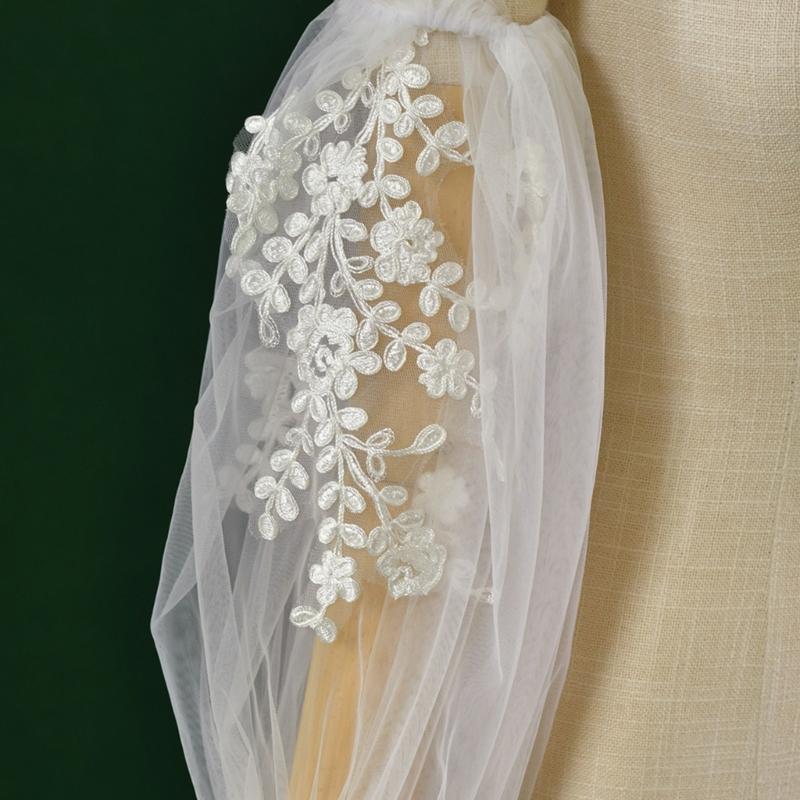 Elegant Lace Embroidery Flower Bridal Arm Sleeves Comfortable Mesh Decorative Sleeves For Wedding Ceremony PhotoShoots
