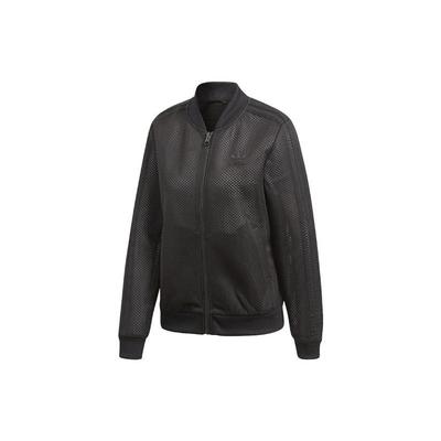 Originals Solid Color Letter Logo Print Woven Mesh Stand Collar Jacket Women Jackets Black CV5798