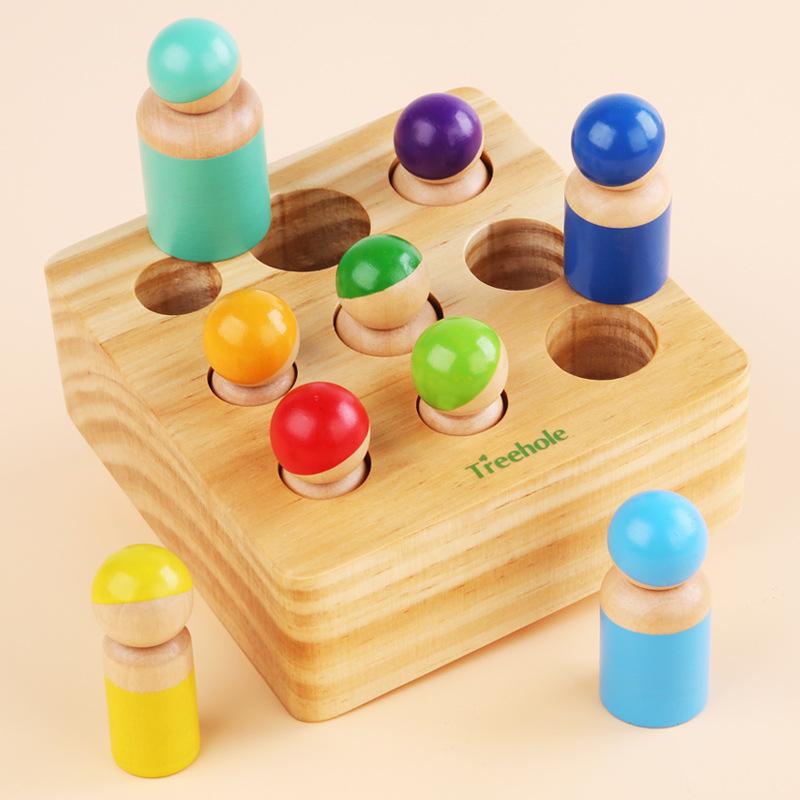 

Montessori Socket Cylinder Toy for Kids - Educational Building Blocks for Hand-Eye Coordination