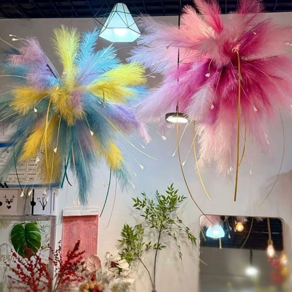 Landscaping Artificial Pampas Grass DIY Festival Decoration Maidenhair Grass Colorful Reed Plant Wedding