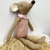 Adorable Cotton Linen Mouse Toy Creative Mouse Doll Animal Gift for Infant Photography Props and Nursery Decoration