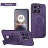 Carbon Fiber Invisible Stand Holder Magnetic Ring Case for Moto Edge 60 Fusion 60s 50 Pro G35 G55 G75 G85 G54 G04 G24 Cover