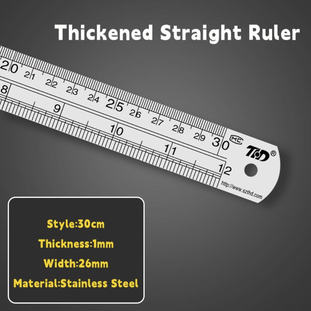 Double Side Scale Stainless Steel Ruler Stainless Steel Drawing Ruler Measuring Tool  Engineering
