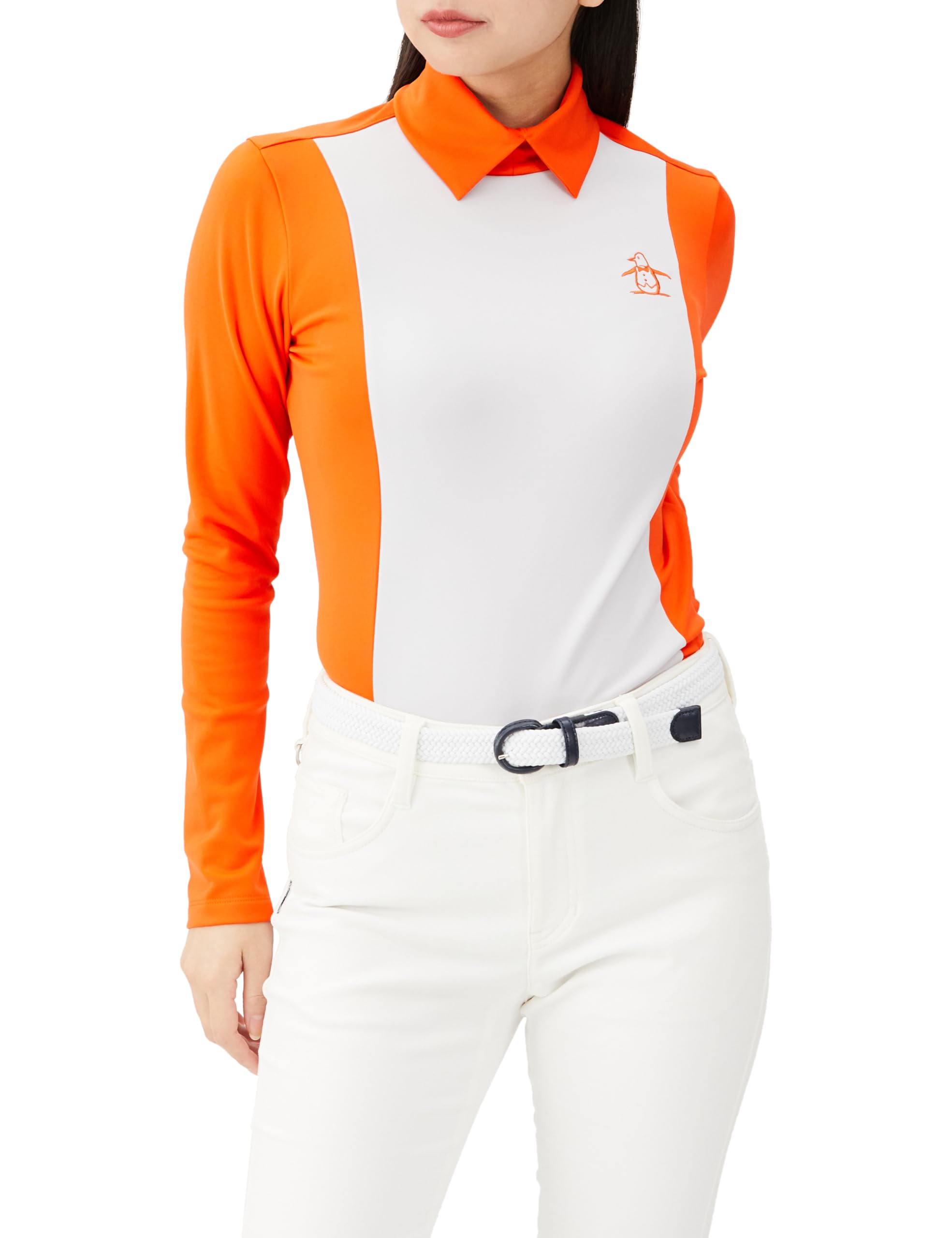 

водолазка OR00 [Munsingwear] Рубашка с длинным рукавом, теплая, эластичная, на флисовой подкладке, гольф, MGWWJB11, женская, (оранжевый)
